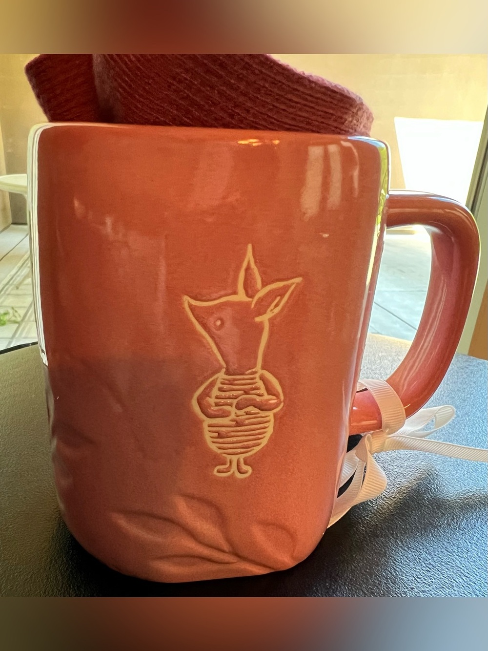 Disney/Rae Dunn NEW  Piglet Pink Ceramic Mug with Embossed Sentiment - Picture 2 of 8